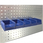 Worktable set 1500x800 with Shelf, Perfo panel and 10 bins, Tabletop HLP