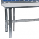 Arbetsbänk 1500x800 skiva Galv. Stålplåt 2,0 + hylla, verktygstavla, 10 backar