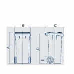 Refuse bin 120L blue