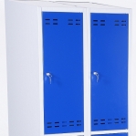 Clothing cabinet, blue/grey 4 doors 1920x700x550