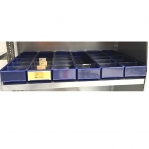 Box shelf 2100x1000x500, 78 boxes 500x160x85 used