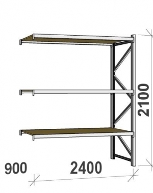 Extension bay 2100x2400x900 300kg/level,3 levels with chipboard