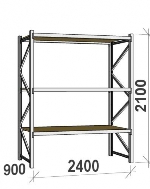 Starter bay 2100x2400x900 300kg/level,3 levels with chipboard