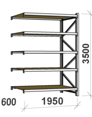 Extension bay 3500x1950x600 440kg/level,5 levels with chipboard MAXI