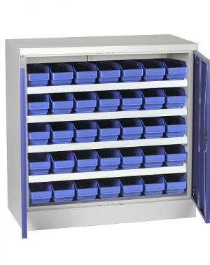 Box locker 900x900x450, 4 shelves, 35 bins 400x120x95