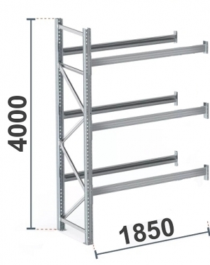 Add On Bay 4000x1850, 1000kg/pallet, 8 EUR pallets KASTEN used