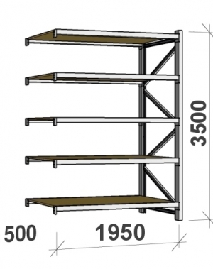 Extension bay 3500x1950x500 440kg/level,5 levels with chipboard MAXI