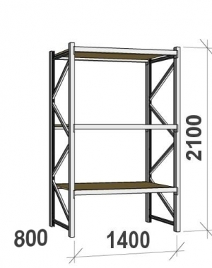 Starter bay 2100x1400x800 600kg/level,3 levels with chipboard