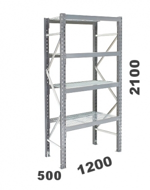 Starter bay 2100x1200x500; 500kg/level, 4 levels with mesh deck