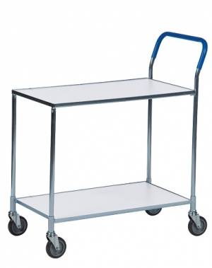 Shelf trolley, galv/white 850x435x950mm, 150kg