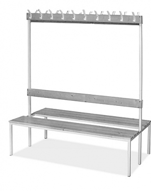 Double bench 1700x900x770 10 hook rail