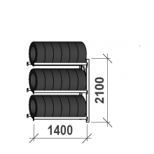 Tyre rack Add On Bay 2100x1400x500, 3 levels used, MAXI