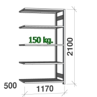 Extension bay 2100x1170x500 150kg/shelf,5 shelves