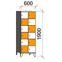 6-tier locker, 12 doors, 1900x600x545 mm