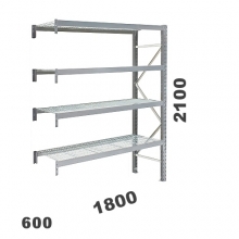 Extension bay 2100x1800x600, 480kg/level, 4 levels with mesh deck