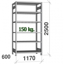 Starter bay 2500x1170x600 150kg/shelf,6 shelves USED