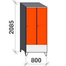 Locker 2x400, 2085x800x545 short door, sloping top