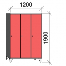 Locker 3x400, 1900x1200x545, long door