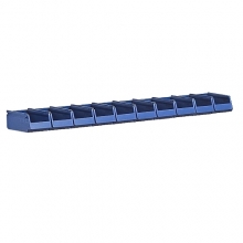 Bin rail 1500 mm for wall/workbench + 10 bins 250x148x130