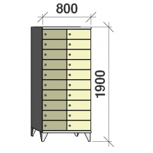 10-Tier locker, 20 doors, 1900x800x545 mm